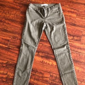 Light navy green skinny jeans